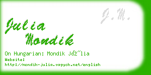 julia mondik business card